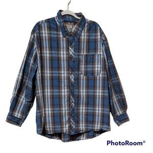 C.E. Schmidt workwear casual button front plaid cotton  shirt men's 2XL